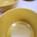 Vintage Allied Chemical Melamine Harvest Yellow Coffee Cups Bowls Plates 24 Ct