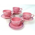 Gmundner Keramik Porcelain Austria 4 Pink Enamel Flowers 2 5/8"Cup & Saucer Set
Seller details