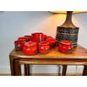 Set of 11 pieces - crockery Zell am Harmersbach series Anuschka I ceramic I ceramic mug, punch bowl 70s, Fat Lava