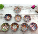 Set of 3 Large Handmade Ceramic Bowls  Embossed HandPainting Pasta Rice Sauce Soup Serving Turkish Pottery Decorative New Home Moving Gift