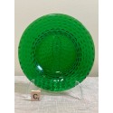 Vintage Emerald Green Oval Hobnail Mid-Century Glass Dinnerware | Choose From: Dinner Plate, Salad Plate, Dessert Plate, Or Flat Cup