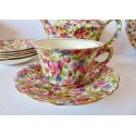 Vintage 40s 50s James Kent Fenton DuBarry Made in England Chintz Floral Du Barry China Dishes Teapot Serving Plates Teacups Bowls Creamer