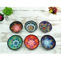 Set of 6 Unique Ceramic Serving Dinnerware Soup Bowls Mixing Embossed Dishes Breakfast Salad Cornflakes Handmade Pottery Dish Gift