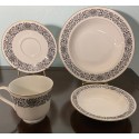 Vintage 16 Piece Set  “Four Crown” Japan Monte Carlo Pattern Chinaware