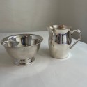 Paul Revere Reproduction Silver Plate Creamer and Open Sugar Cubes, entertaining tea party coffee set, classic elegant design