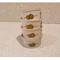 Vintage Royal Worcester Porcelain Ramekins, Olive, Gold, Gilt edged,  Oven to table, Very good condition