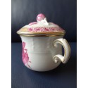 Herend porcelain, pot de creme, lidded cup, purple-gold