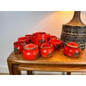 Set of 11 pieces - crockery Zell am Harmersbach series Anuschka I ceramic I ceramic mug, punch bowl 70s, Fat Lava
