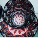 Set of 6 ceramic bowls with eye-catching colors, completely hand-embroidered