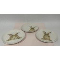 Bunny Plates Set of 3 Dessert /  Appetizer 6" Plates Easter from Potter's Studio