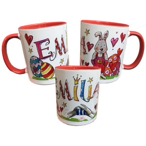 Ostergeschenk für Kinder, Tasse mit Namen Osterhase, Osterei, Frohe Ostern, personalisierte Ostern, Ostergeschenk mit Namen