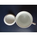 Herend porcelain, pot de creme, lidded cup, purple-gold