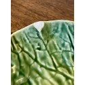 Bordallo Pinheiro Green Cabbage Plates | Chip & Dip | Double Salt Dip