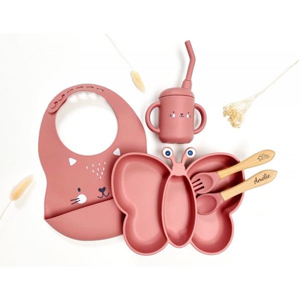 Butterfly-shaped meal pack + animal bib + straw glass
Seller details