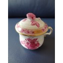 Herend porcelain, pot de creme, lidded cup, purple-gold