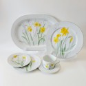 Block Spal Daffodil Dinnerware, 1983 Watercolors by Mary Lou Goertzen, Made in Portugal, Dinner Party, Spring Garden Dishes, Wedding Gift