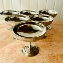 Remy Letang set of 6 stainless steel ice-cream cups French  vintage 70 coupes sur pied inox 18/10 glossy
