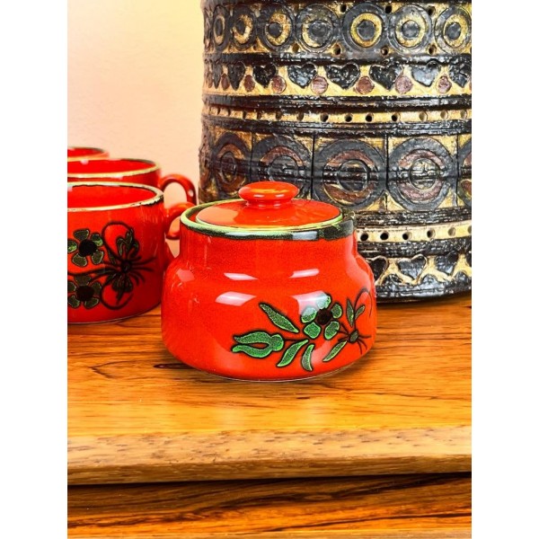 Set of 11 pieces - crockery Zell am Harmersbach series Anuschka I ceramic I ceramic mug, punch bowl 70s, Fat Lava