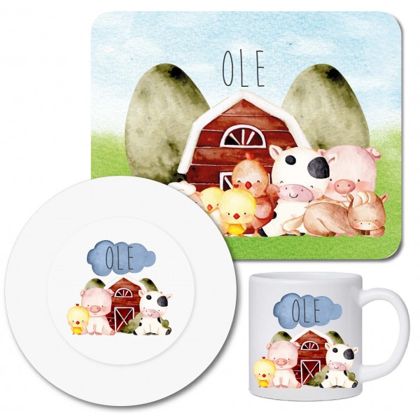 Children's tableware set personalized with name / breakfast board children's plates and cups with name / farm
Seller details