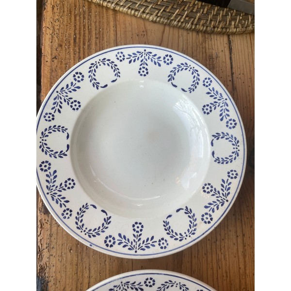 Luneville earthenware soup plates from 1890