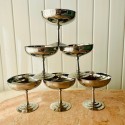 Remy Letang set of 6 stainless steel ice-cream cups French  vintage 70 coupes sur pied inox 18/10 glossy