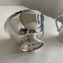 Paul Revere Reproduction Silver Plate Creamer and Open Sugar Cubes, entertaining tea party coffee set, classic elegant design