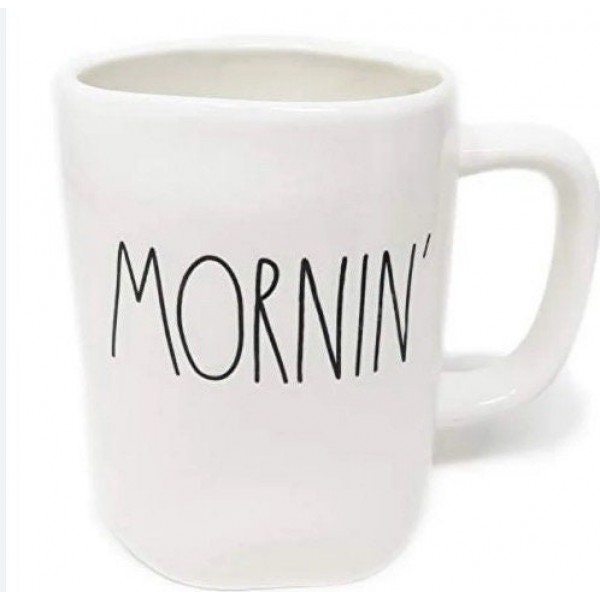 Rae Dunn Morning Coffee Mug Oddly Shaped Ceramic Cup 16 oz