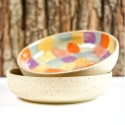 Bowl-Plate Rainbow / Happy ceramic plate / colorful plate / Ideal for pasta, risotto, bowl or just a soup.