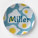 Sunny Side Up Eggs Plate - Blue Background, Customizable with Name/Initial
Seller details