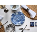 Vintage Blue and White Tableware. Antique Ceramic Plates, Cups & Saucers, Milk Jug and Gravy Boat in Blue/White Floral, Retro, Scenic Design