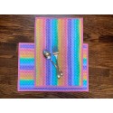 Handmade Easter-Themed Placemat with Thick Stabilizer - Blue, Pink, Yellow, and Purple Polka Dots - Machine Washable