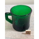 Vintage Emerald Green Oval Hobnail Mid-Century Glass Dinnerware | Choose From: Dinner Plate, Salad Plate, Dessert Plate, Or Flat Cup
