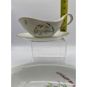 Heinrich H&C Selb Bavaria Sommer Wild Grass Butterflies Sauce boat, attached underplate and Oval Serving Bowl