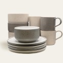 Brunch set mixed - granite gray & cappuccino beige, earthenware, plate, cup, bowl, handmade
Seller details