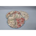 Kilim Supla, Dining Accessory, Table, Red Coaster, Rug Placemat, Table Decor Placemat, Antique Rug Placemat,