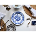 Vintage Blue and White Tableware. Antique Ceramic Plates, Cups & Saucers, Milk Jug and Gravy Boat in Blue/White Floral, Retro, Scenic Design
