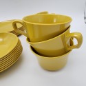 Vintage Allied Chemical Melamine Harvest Yellow Coffee Cups Bowls Plates 24 Ct