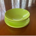 Vintage Melamine Dishes, 2 Small Bowls with 3 Small Plates, Lime Green Dishes - Egg not included!