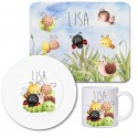 Children's tableware set personalized with name / breakfast board children's plates and cups with name / garden animals
Seller details