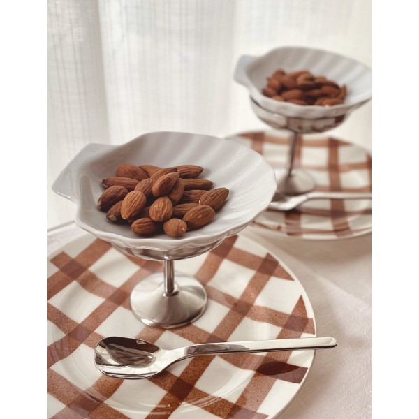 Set of 6 stainless steel ice-cream cup Guy Degrenne vintage 70 coupes sur pied