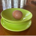 Vintage Melamine Dishes, 2 Small Bowls with 3 Small Plates, Lime Green Dishes - Egg not included!