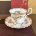 Royal Albert Dimity Rose Five Piece Dinnerware Set, Bone China England Wedding Gift Bridal Shower