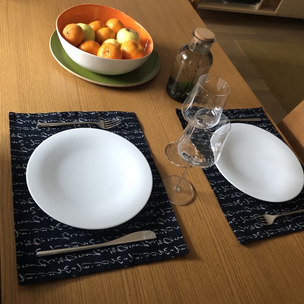 Set de table en coton japonais, doublé