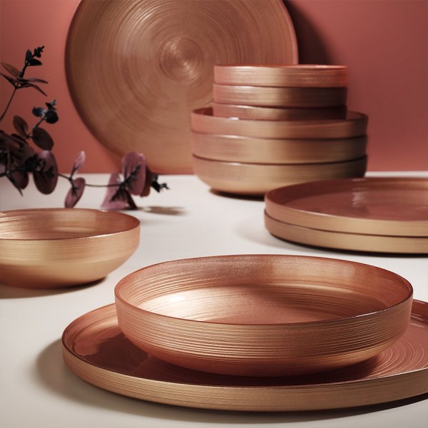Handmade Organic Glass 18 Piece Dinner Set for 6 Persons