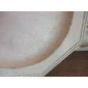 Antique circa 1850 earthenware dinner White/cream PLATES PEARL  pattern on the edge stamped CREIL N 9 manufactory