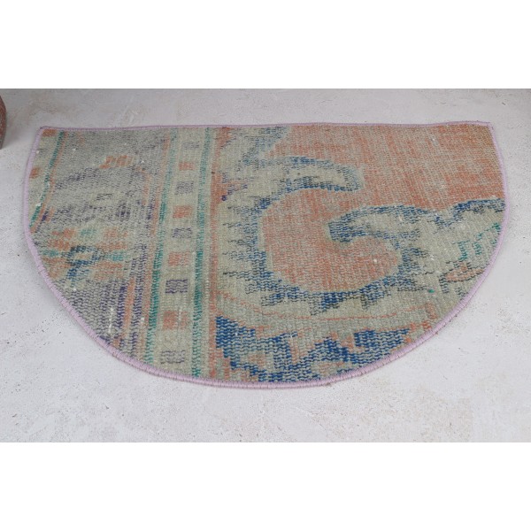 Rug Doormat, Half Round Doormat, Semicircle Entrance Doormat, 19x24 Washable Doormat, Vintage Doormat, Antique Rug, Decorative Rugs,