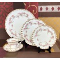 Royal Albert Dimity Rose Five Piece Dinnerware Set, Bone China England Wedding Gift Bridal Shower