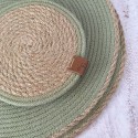 Green placemats set of 4 & bread basket coasters set for dinning table jute placemats bread bag coaster set housewarming gift table decor