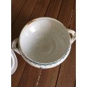 Old earthenware tureen on foot stamped Amandinoise St Amand Model "Muguet"