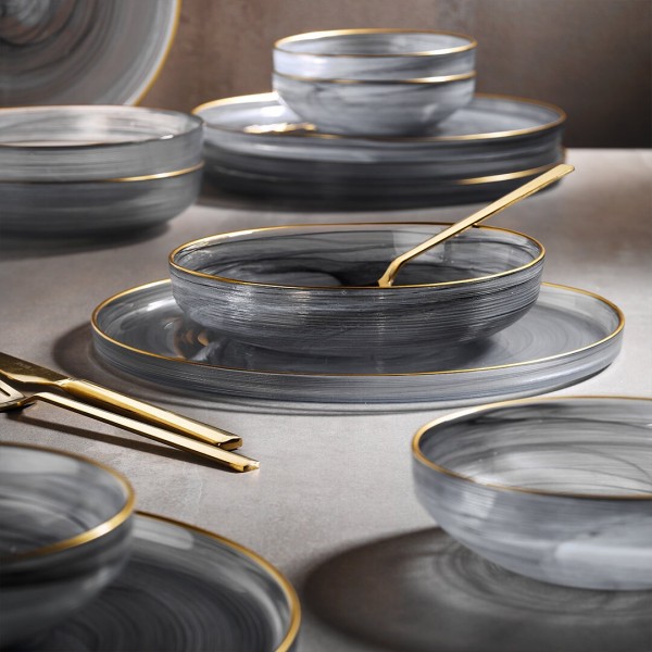 Handmade Organic Glass 18 Piece Dinner Set for 6 Persons